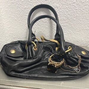 Juicy Couture Black Shoulder Bag with Gold Accents